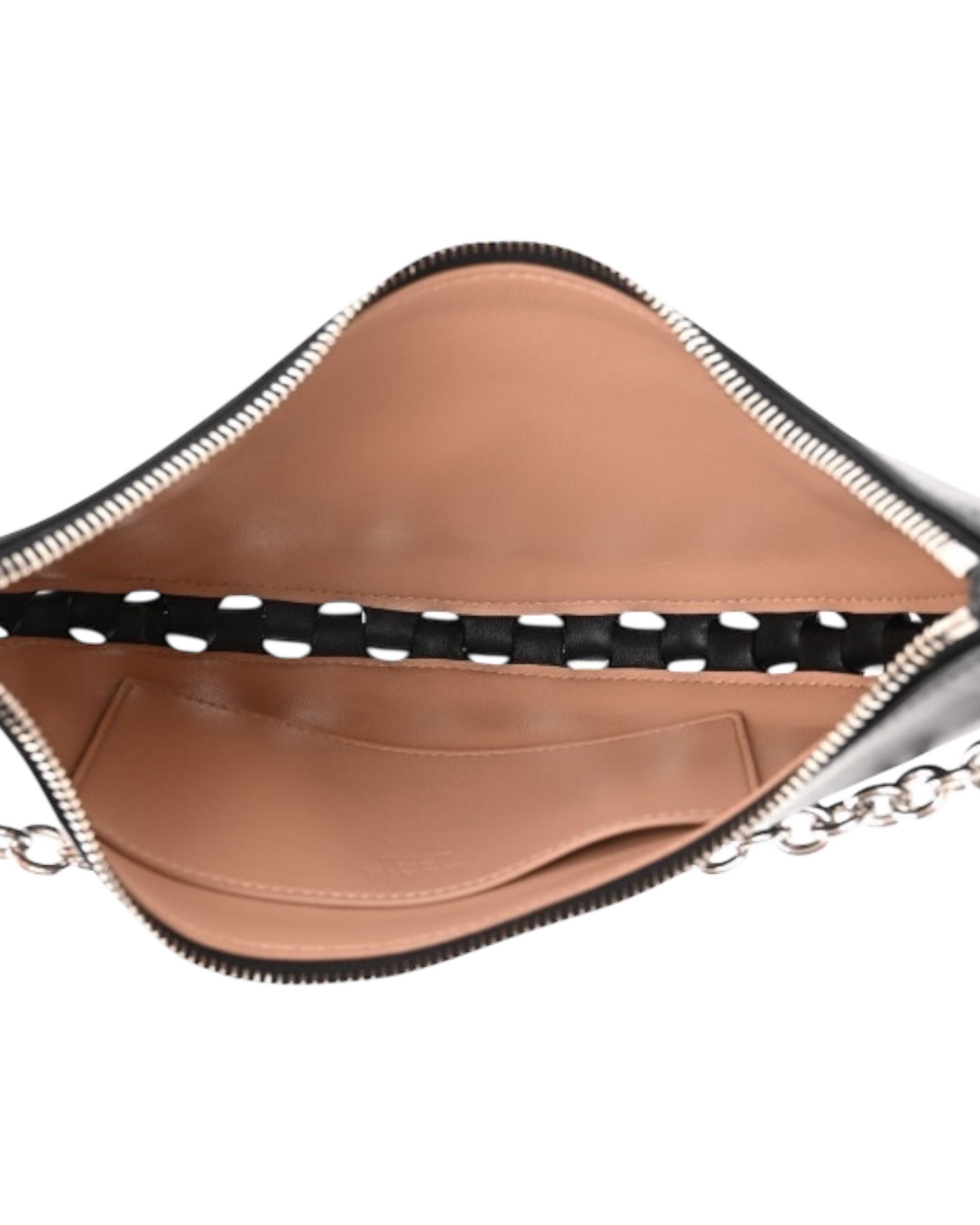 Alaïa Le Demi-Lune Leather Shoulder Bag with Studded Chain Strap