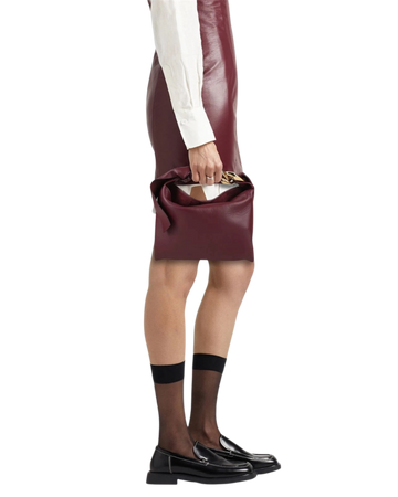 JW Anderson Small Chain Hobo Bag in Burgundy