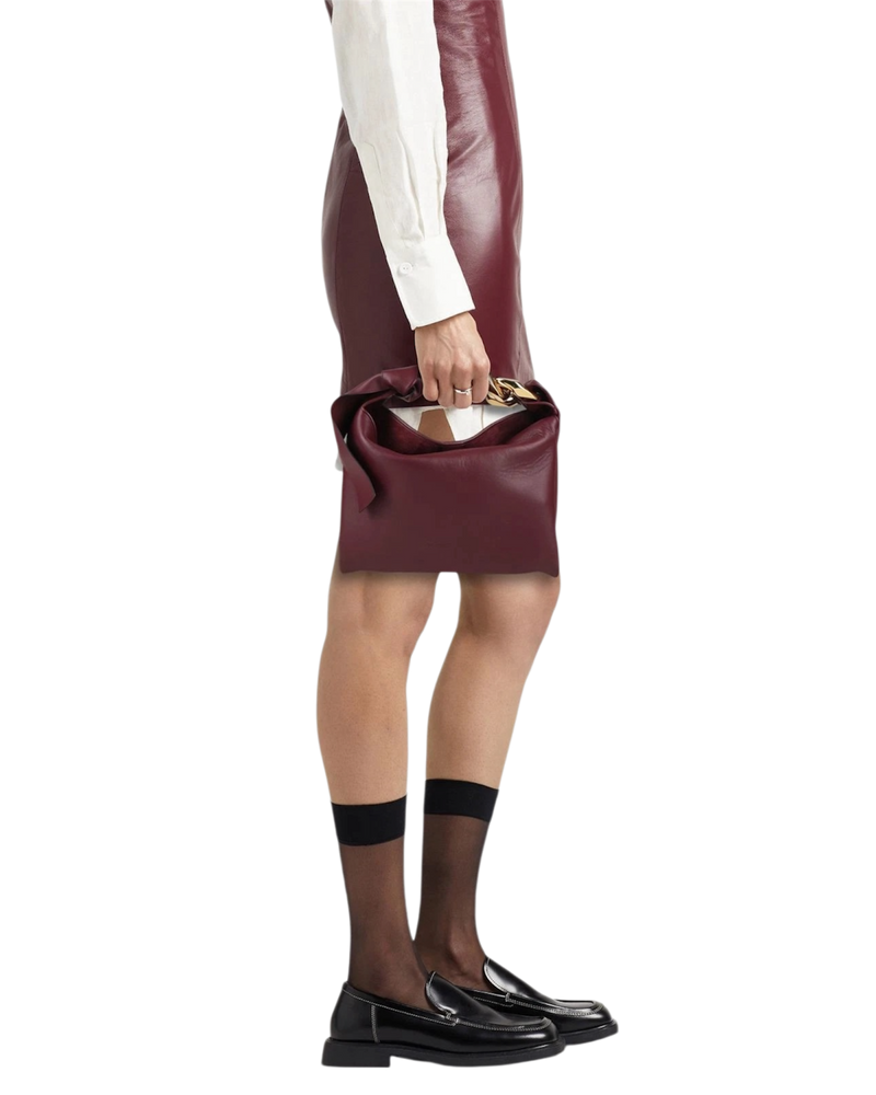 JW Anderson Small Chain Hobo Bag in Burgundy