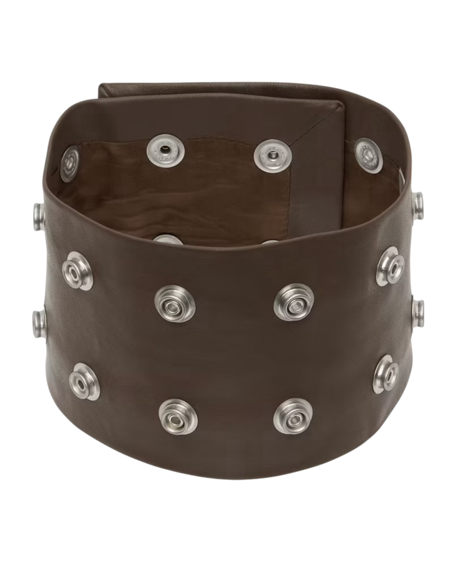 Rick Owens FW23 Luxor Leather Snap Collar in Brown