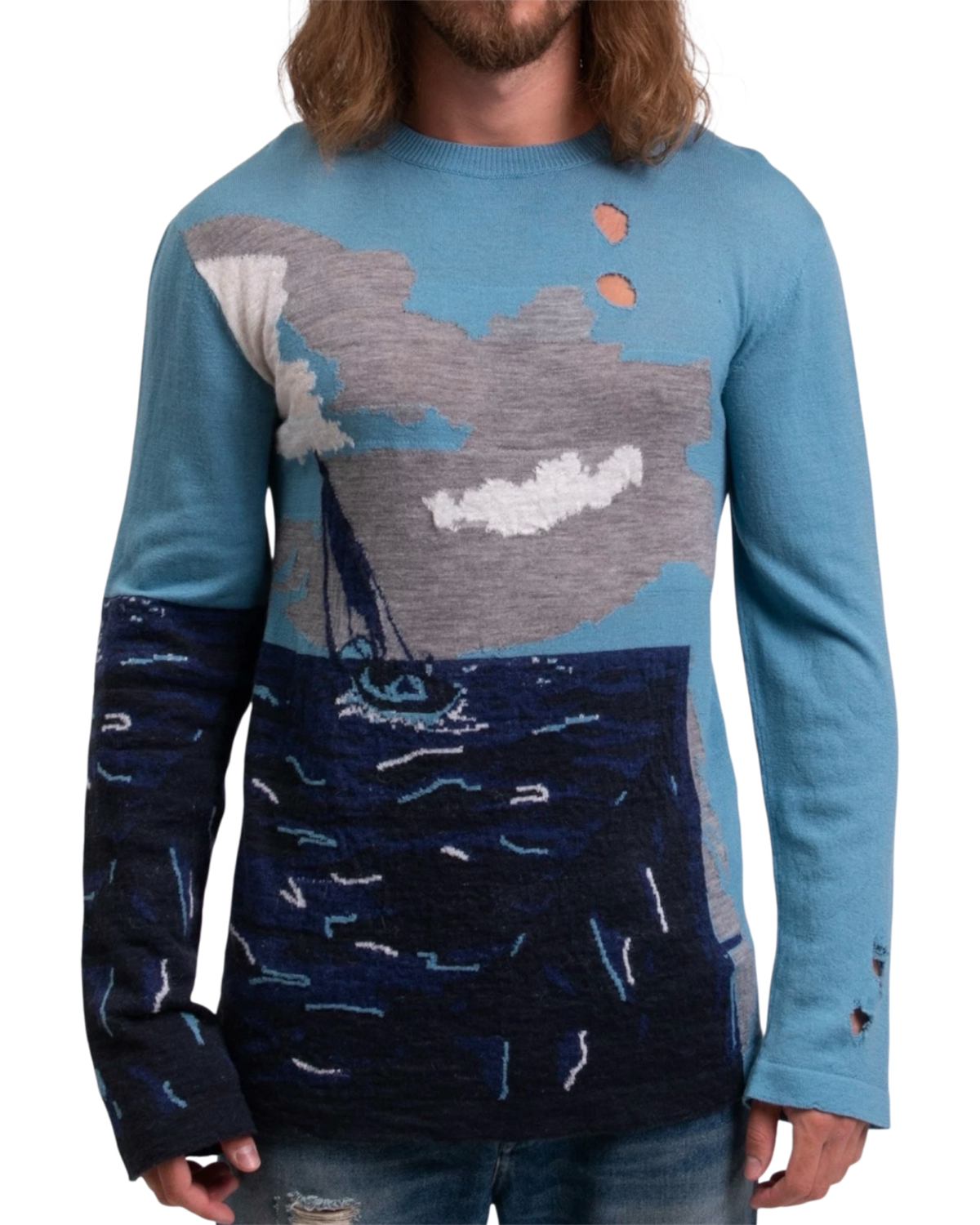 Off-White Destroyed Landscape Jumper