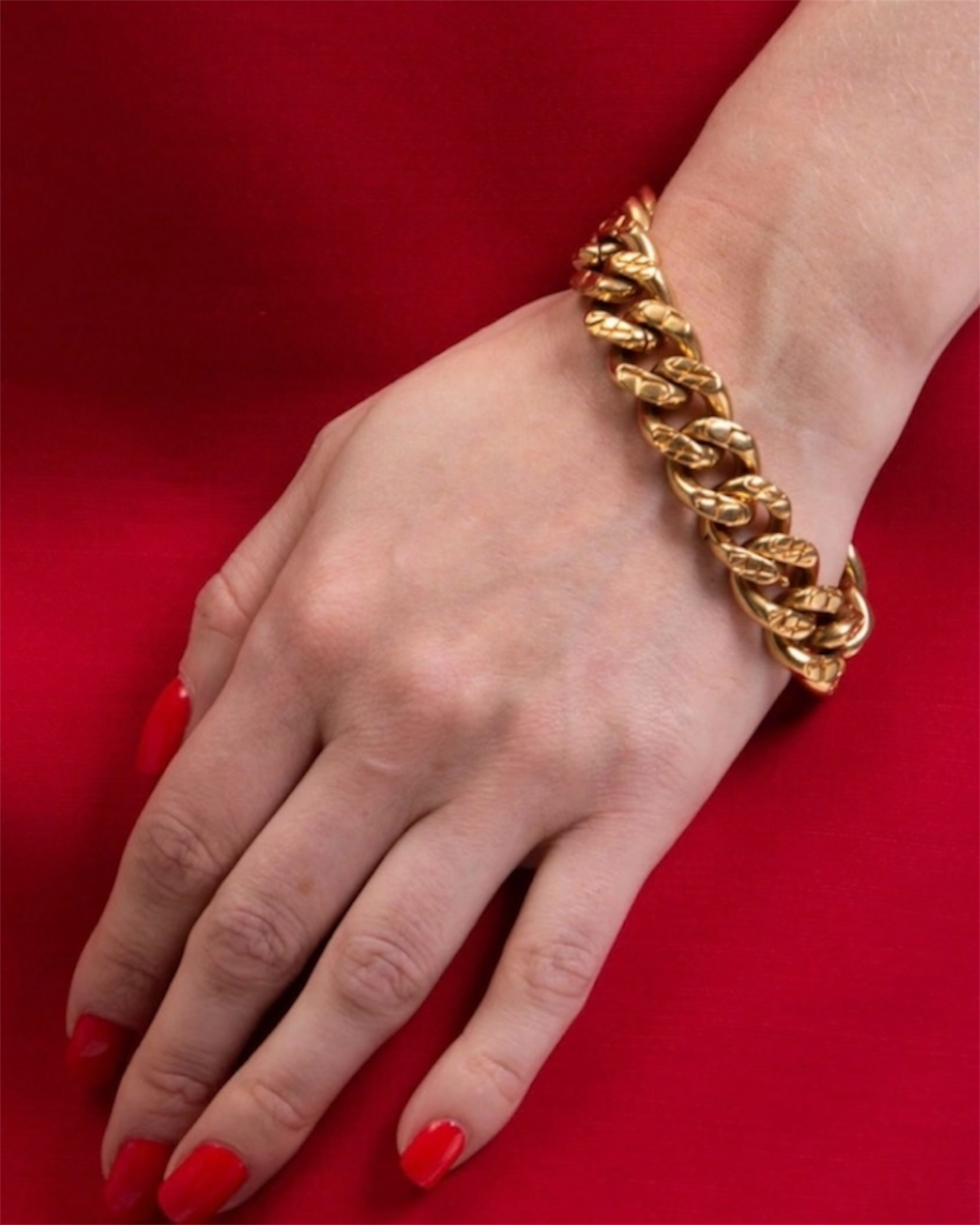 Celine Triomphe Gourmette Bracelet in Gold