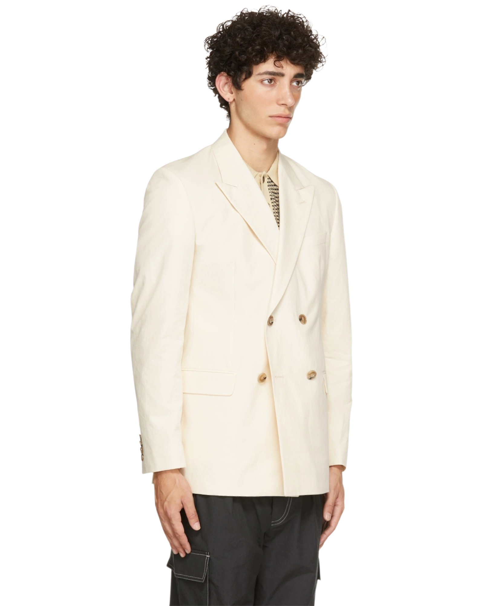 Nanushka Off-White Poplin Malvin Blazer