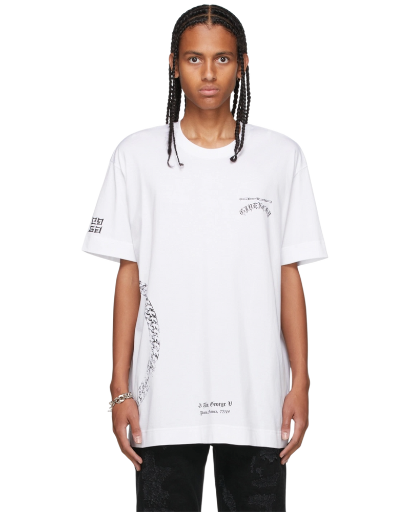 Givenchy Symbol Circle Chain Oversized T-Shirt