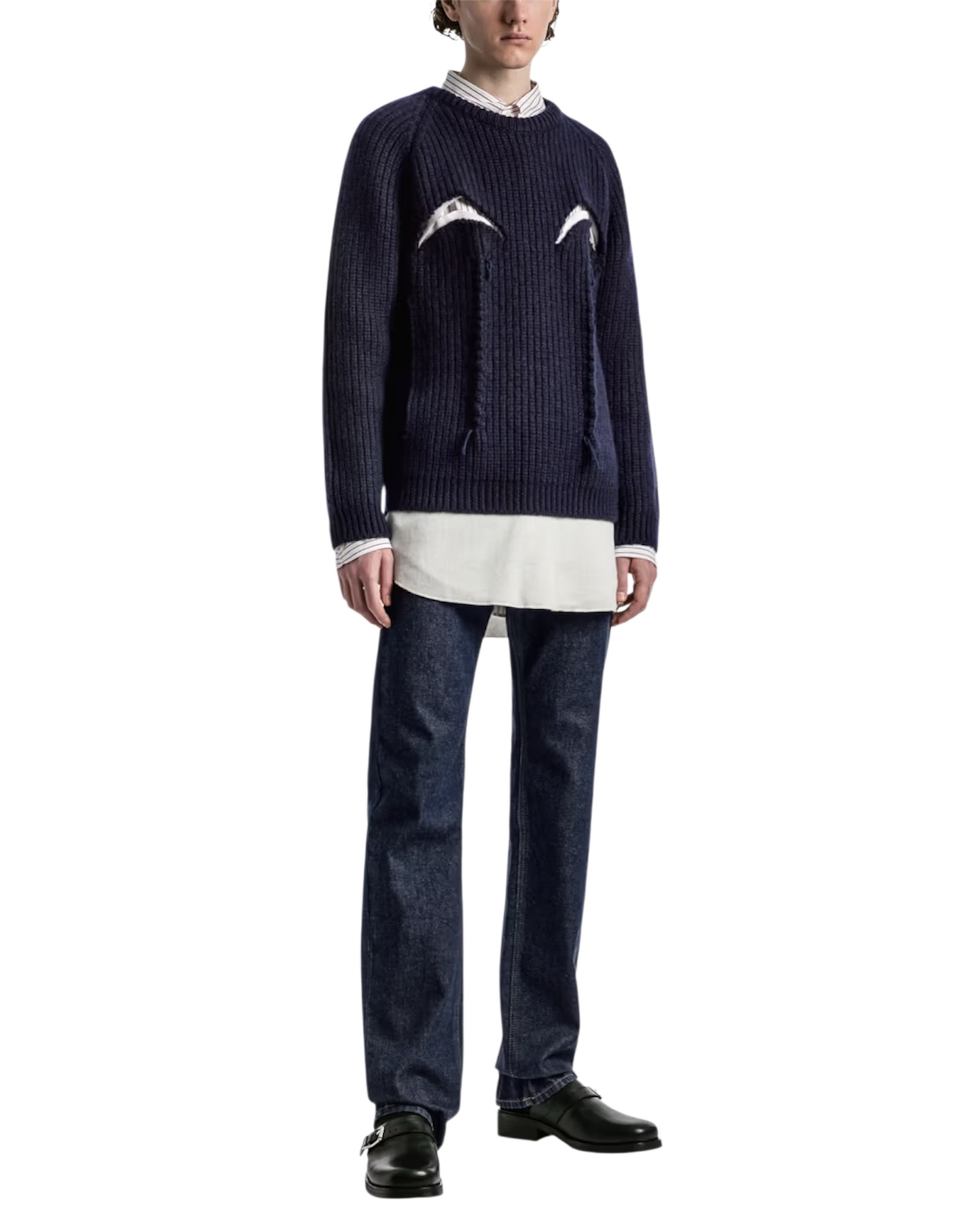 Maison Margiela Navy Layered Three-Piece Sweater