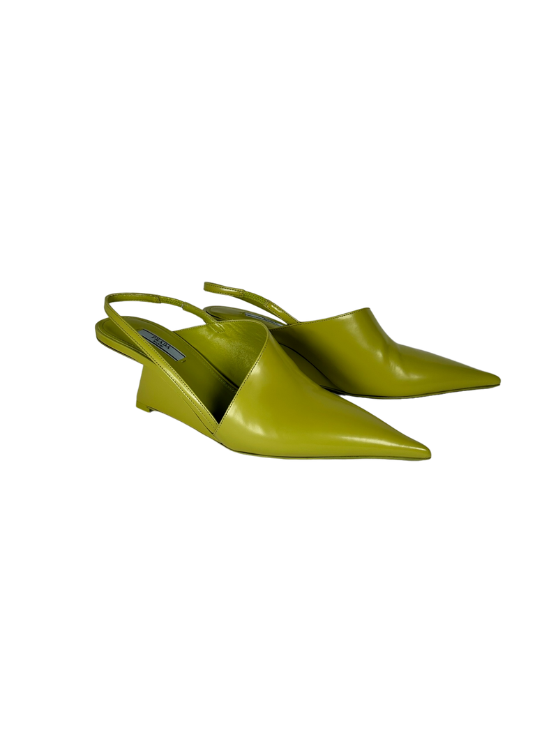 Prada Pointed Toe Slingback Pumps