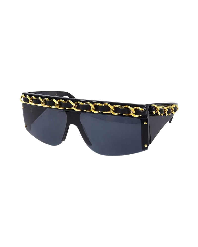 Chanel Chain Shield Sunglasses — Black