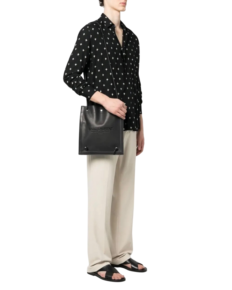 Saint Laurent Universite Flat Crossbody Bag in Vegetable Tanned Leather
