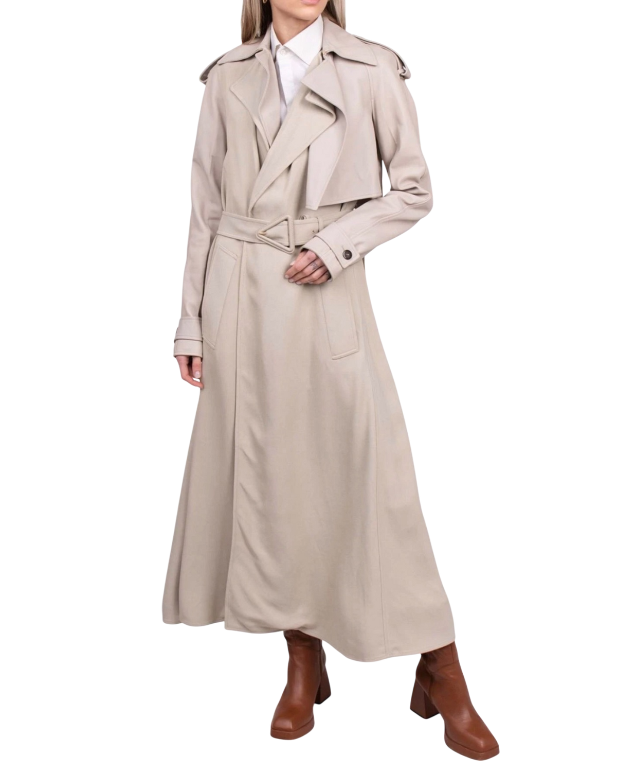 Bottega Veneta Fall 2020 Leather and Twill Multiway Trench Coat