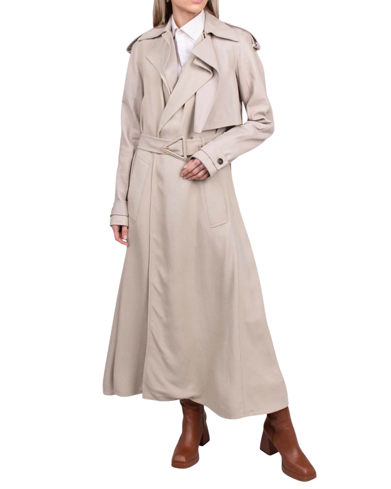 Bottega Veneta Fall 2020 Leather and Twill Multiway Trench Coat