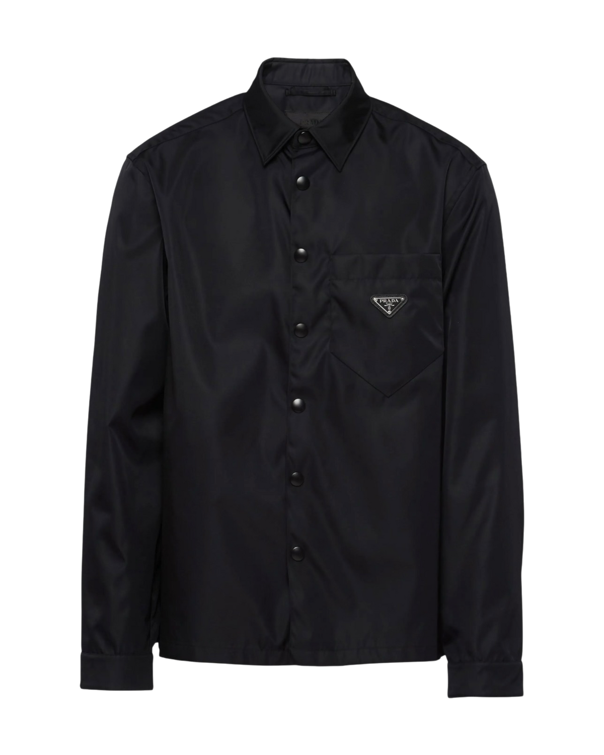 Prada Re-Nylon Button-Up Shirt — Black, Size Small