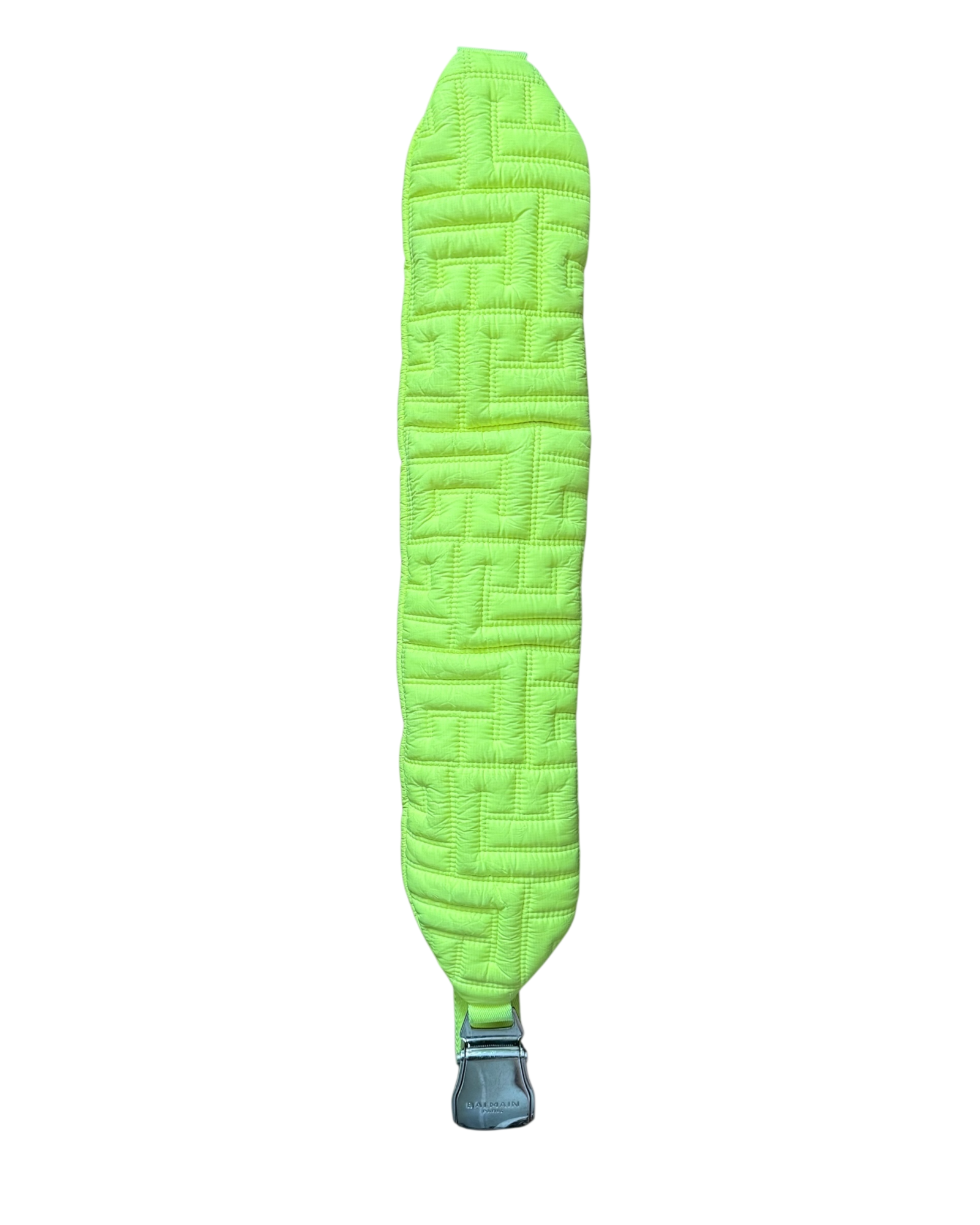 Balmain Lime-Green Embossed Nylon Belt Bag