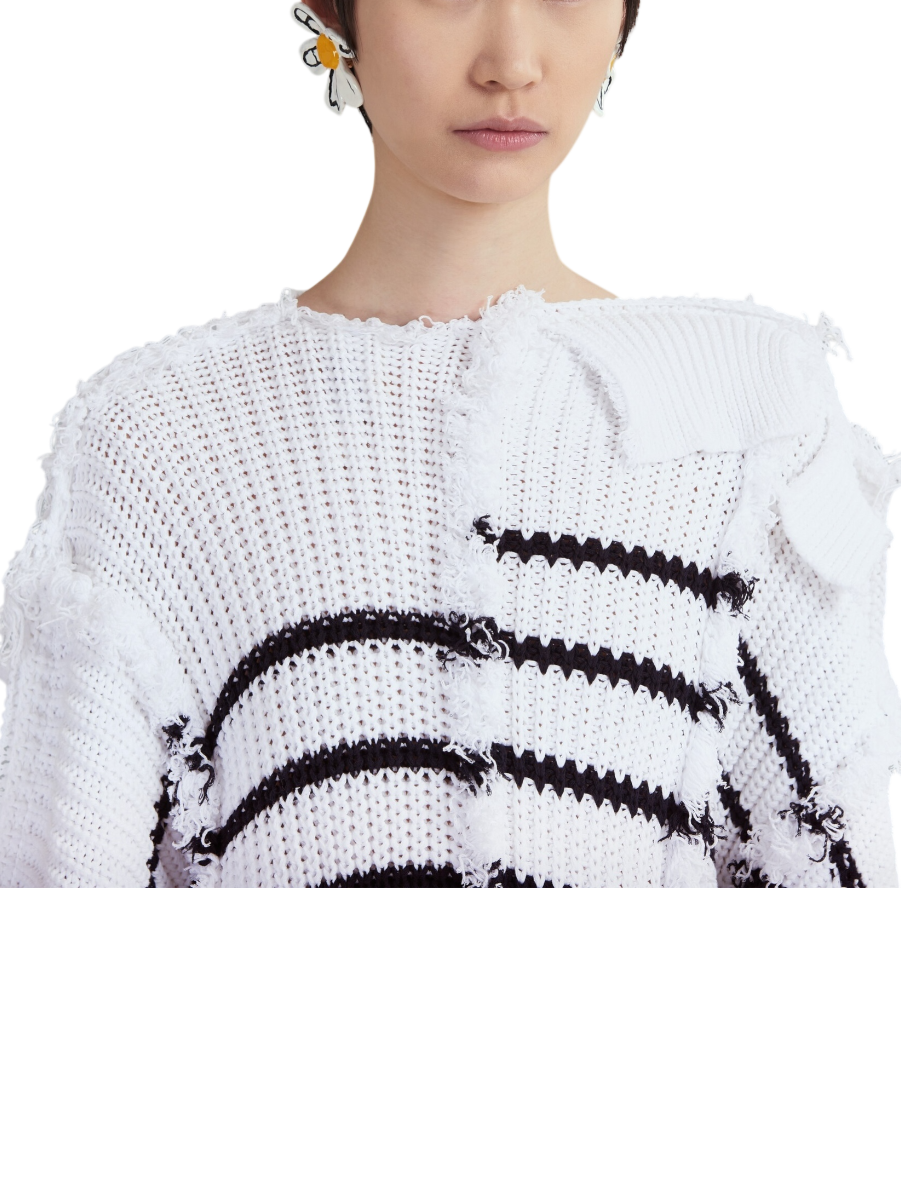 Marni Breton Stripes Cotton Cape