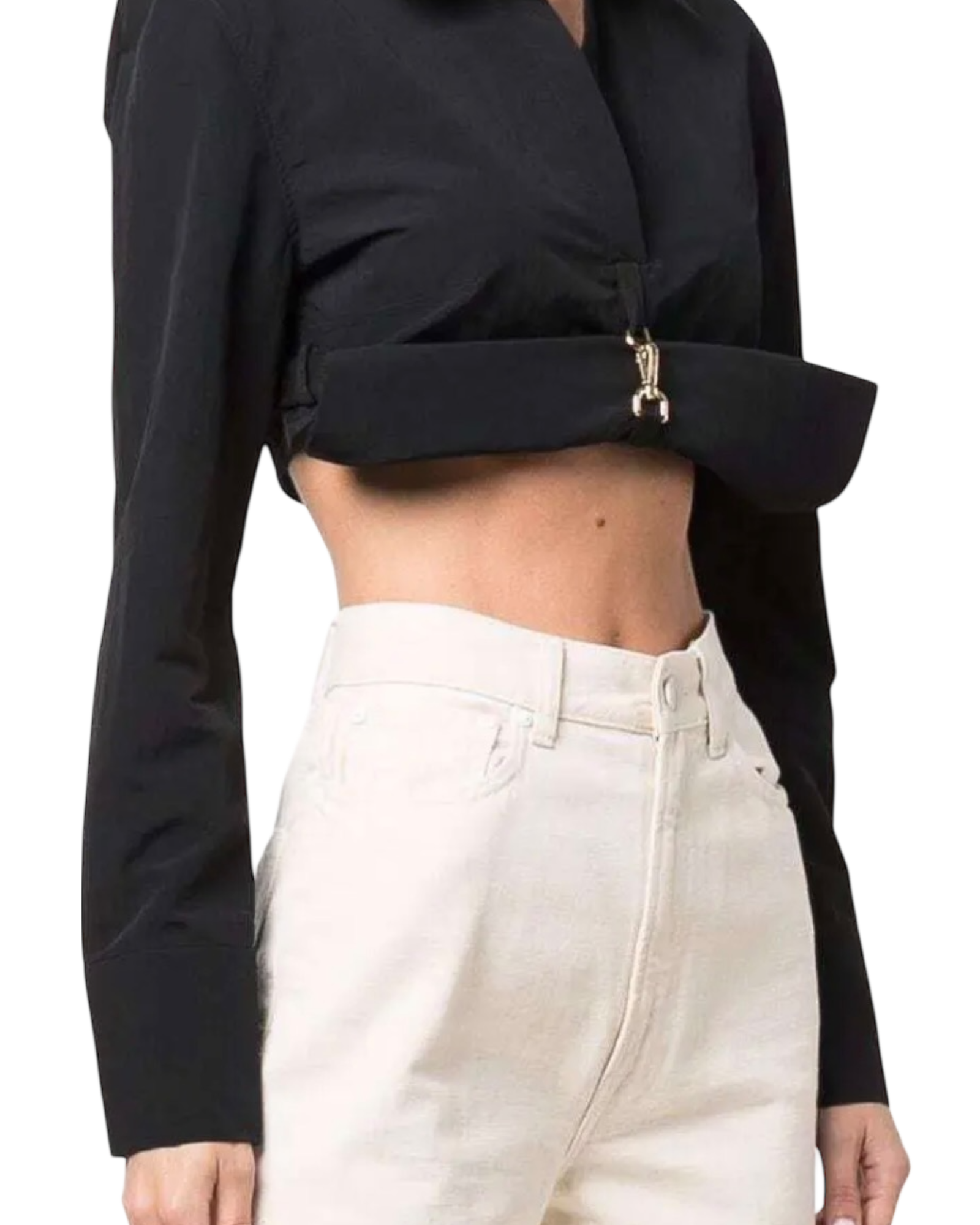 Jacquemus La Chemisa Terra Cropped Rolled Shirt