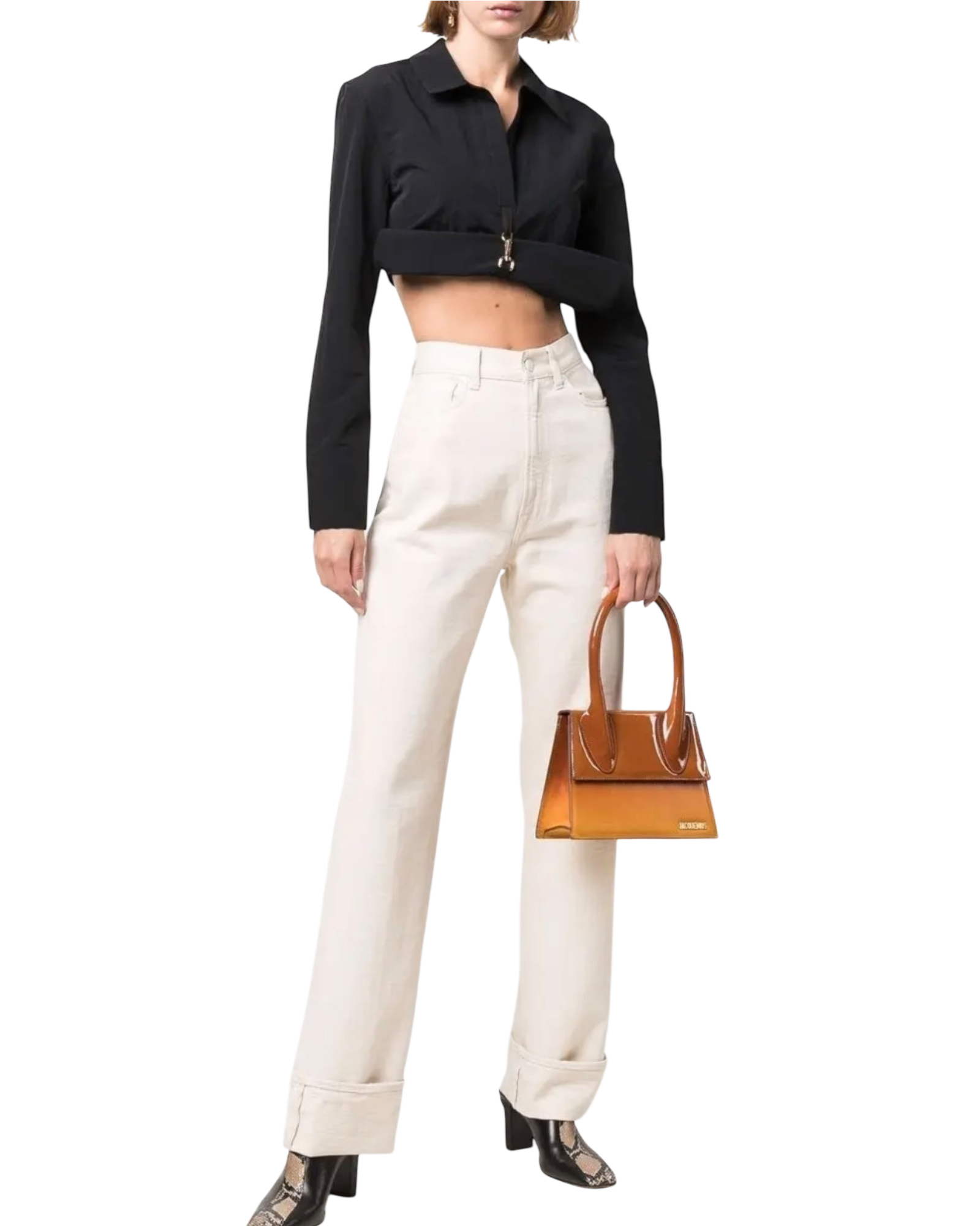 Jacquemus La Chemisa Terra Cropped Rolled Shirt