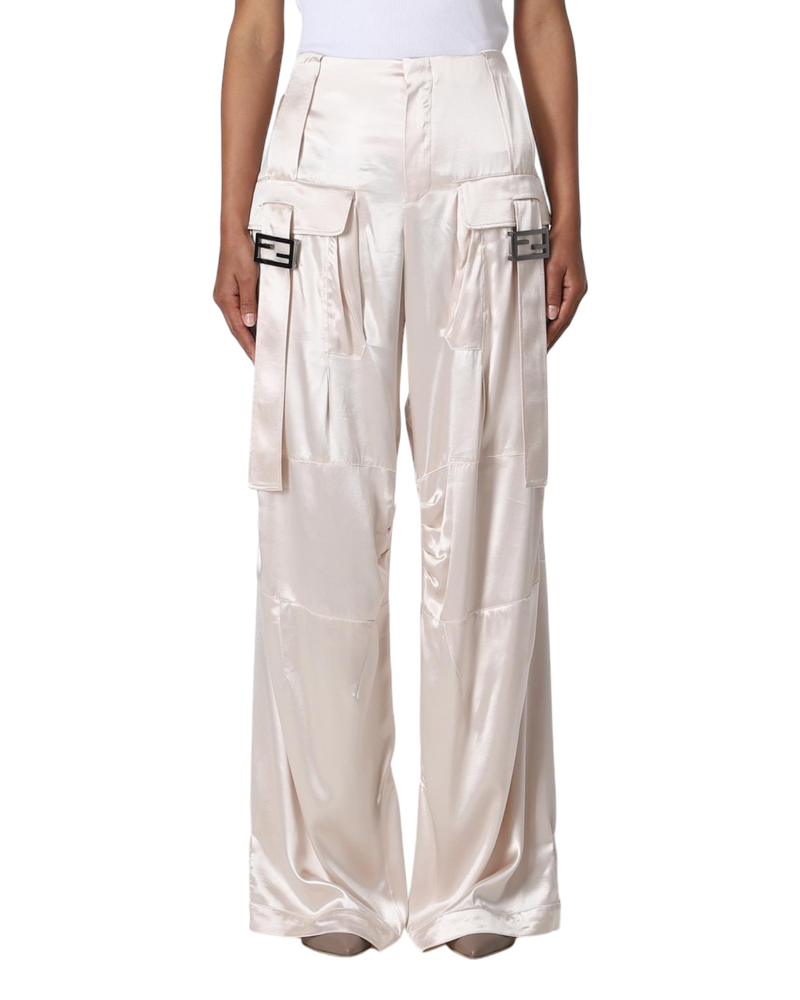 Fendi Buckled Satin Cargo Pants