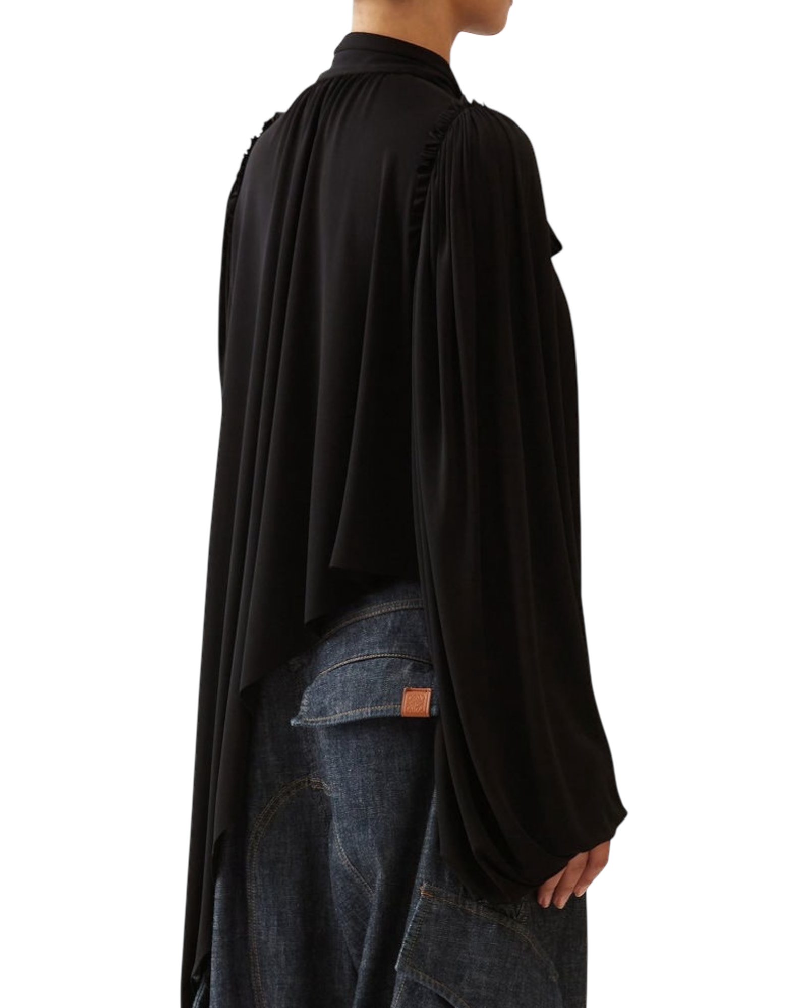 Loewe Asymmetric Bow-Tie Crepe Blouse