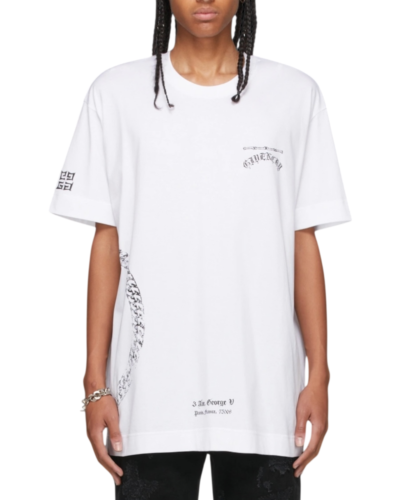 Givenchy Symbol Circle Chain Oversized T-Shirt