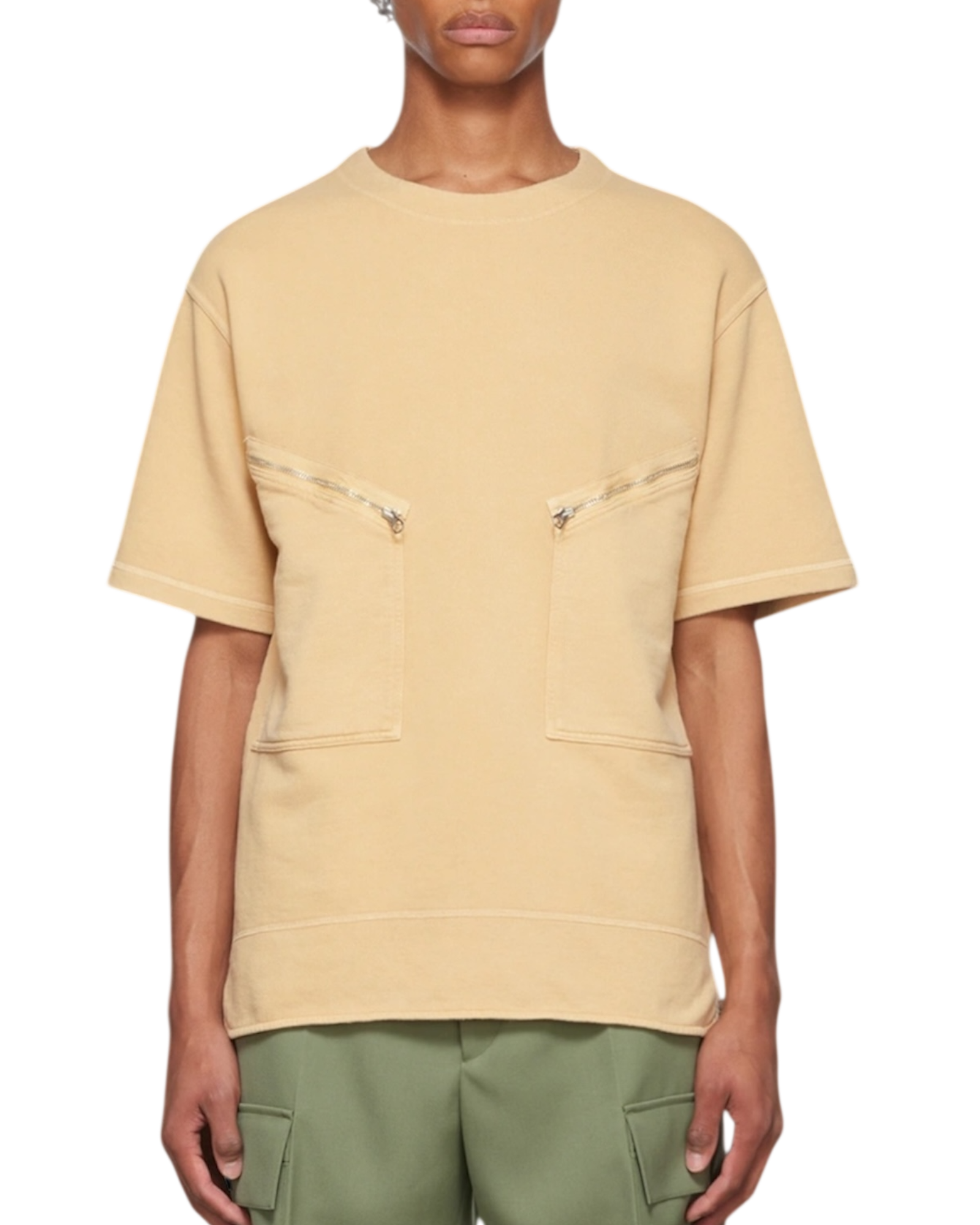 Jil Sander Zipped Patch Pocket Crewneck Shirt