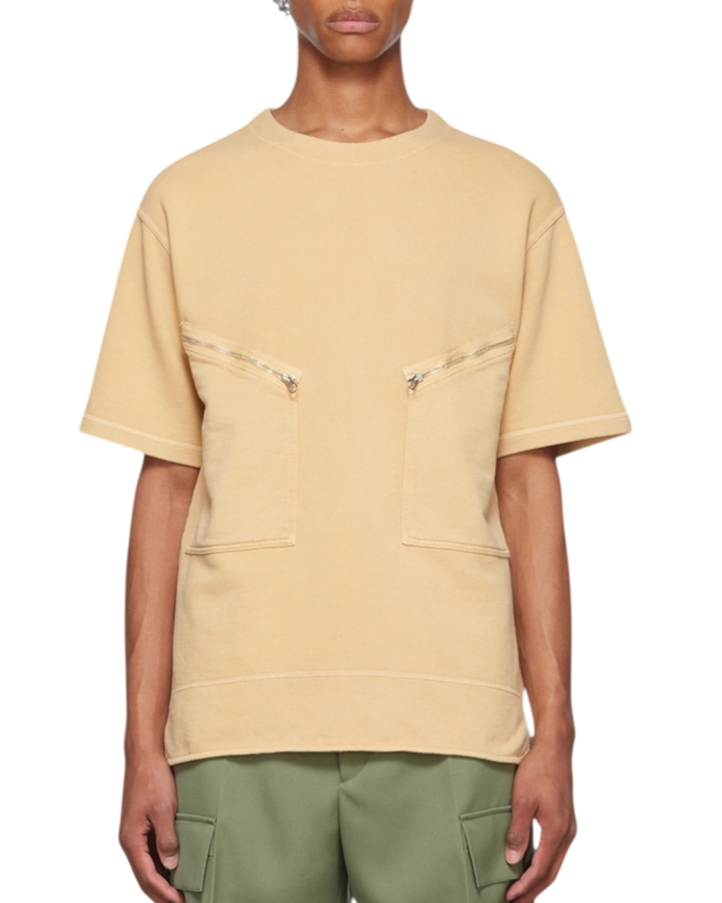 Jil Sander Zipped Patch Pocket Crewneck Shirt
