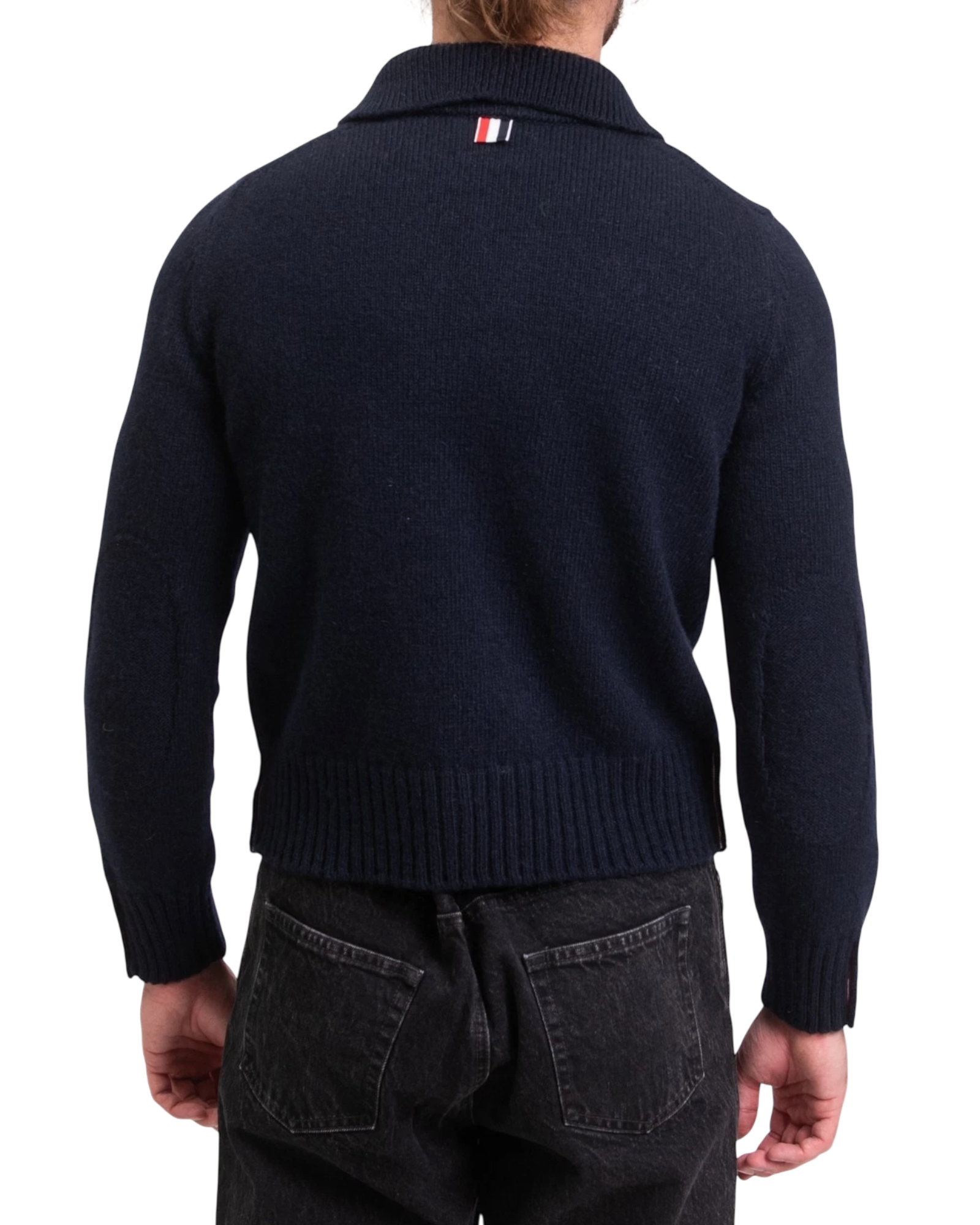 Thom Browne 4-Bar Polo Jumper in Navy