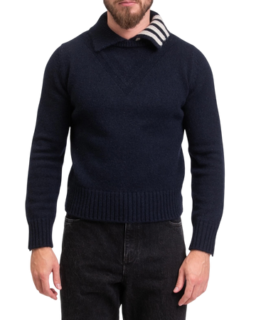 Thom Browne 4-Bar Polo Jumper in Navy