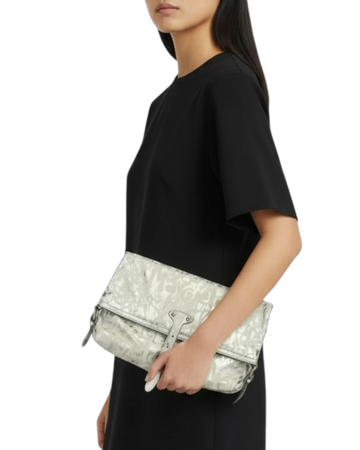 Maison Margiela Crinkle Leather Graffiti Clutch