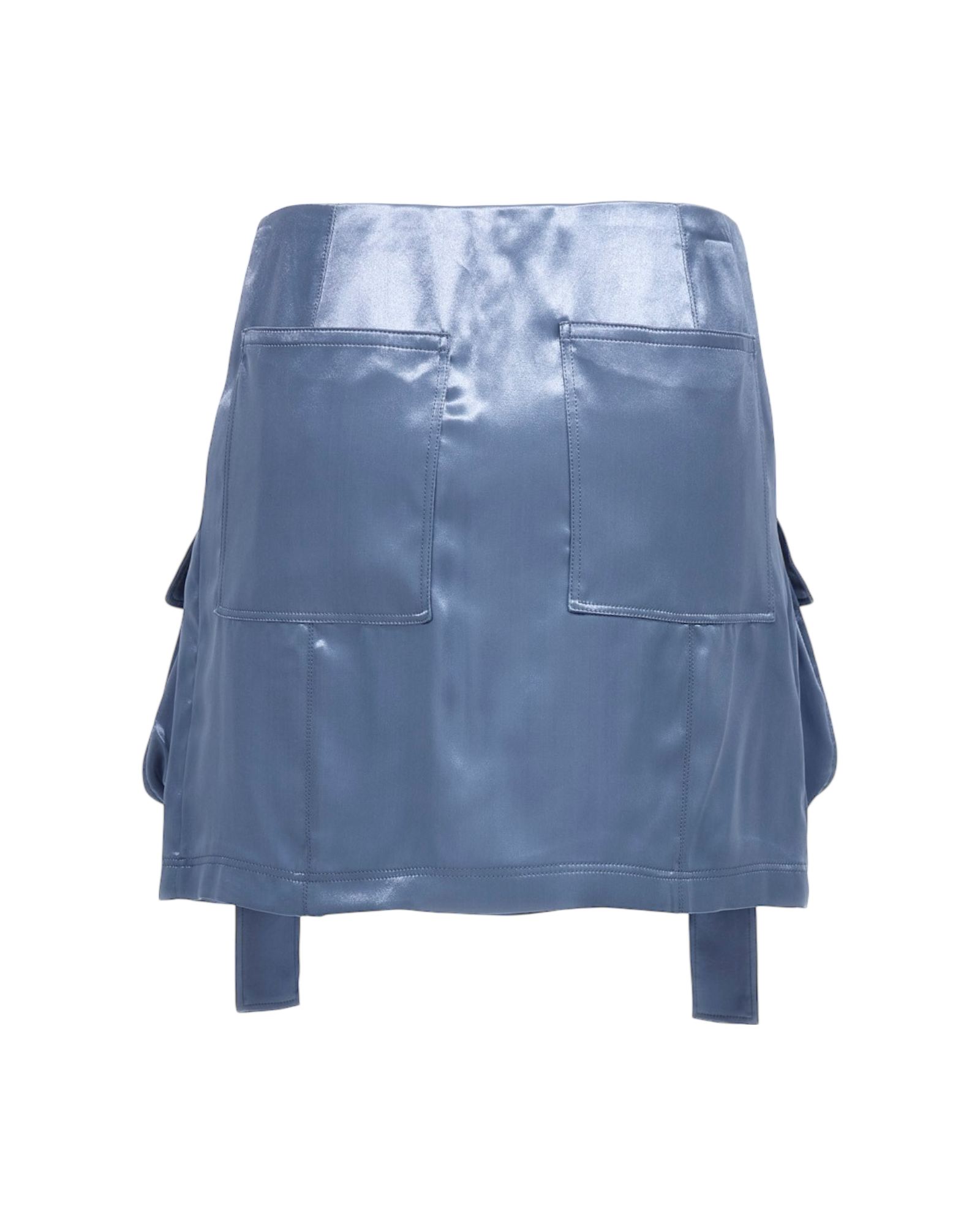 Fendi Satin Utility Skirt in Ice Blue