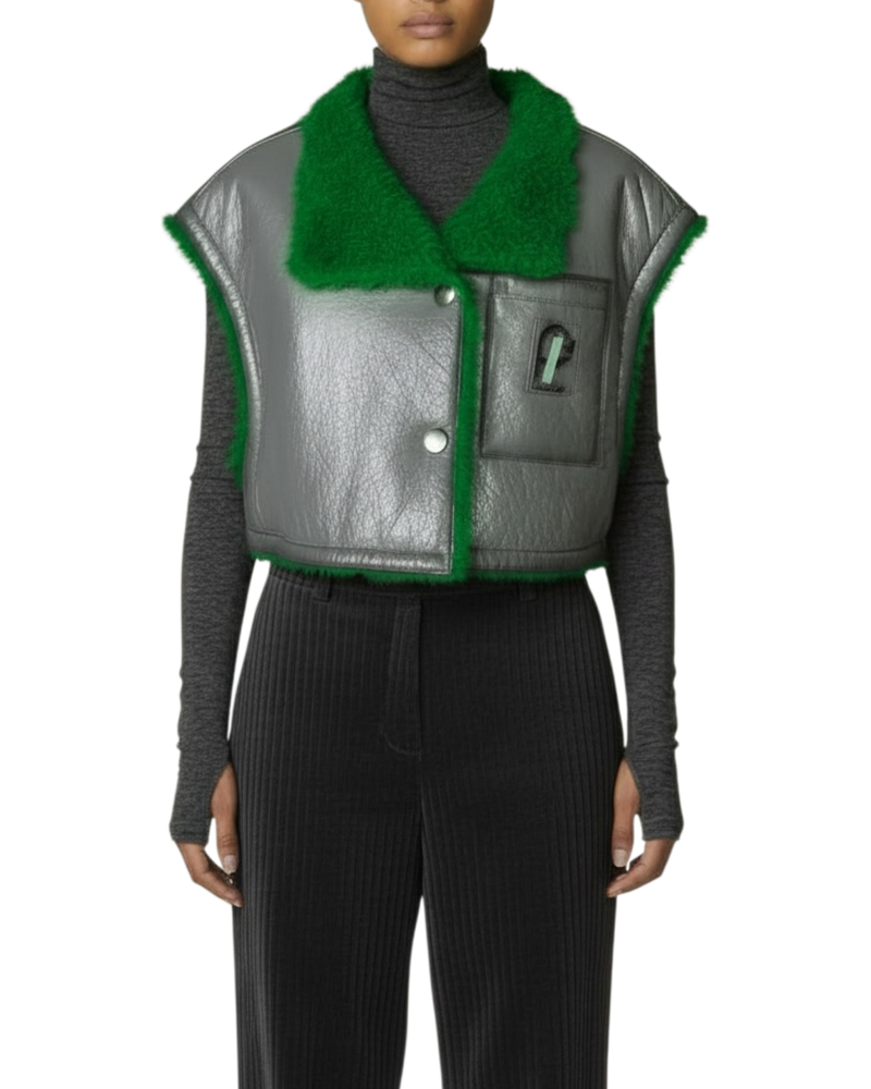 Prada FW18 Cropped Shearling Vest