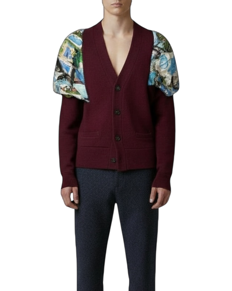 Maison Margiela Wool Scarf Distressed Cardigan