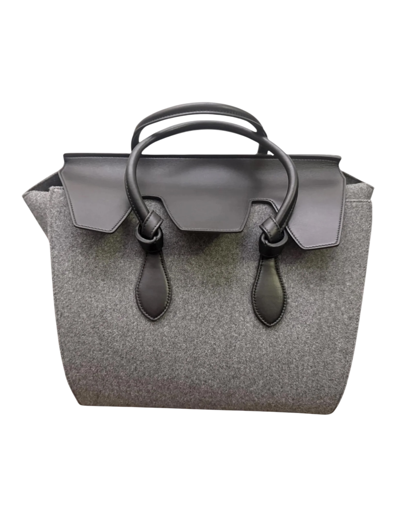 Celine Tie Bag in Felt & Calfskin Leather