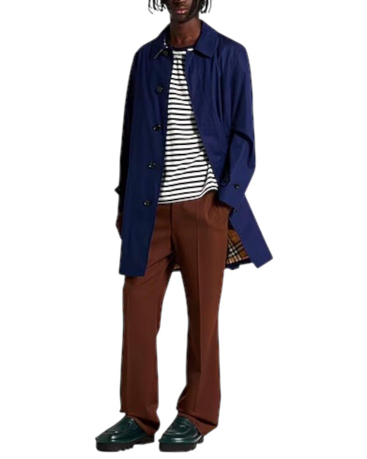 Burberry Pimlico Gabardine Car Coat in Blue