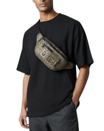 Balmain Maxi Monogram Belt Bag with Utility Pocket