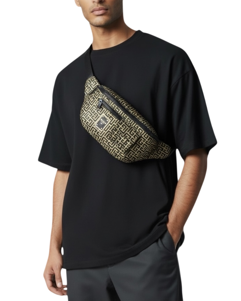 Balmain Maxi Monogram Belt Bag with Utility Pocket