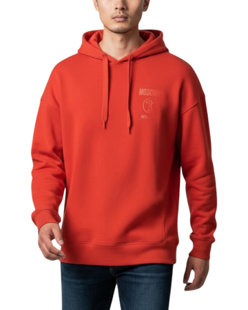 Moschino Embossed Logo Hoodie in Orange