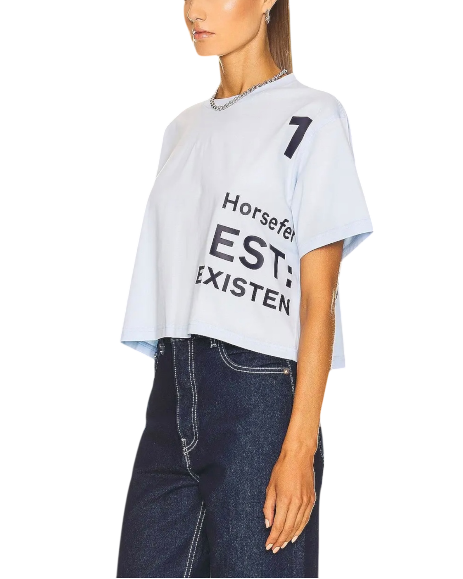 Burberry Horseferry Laney Light Blue Crop Top