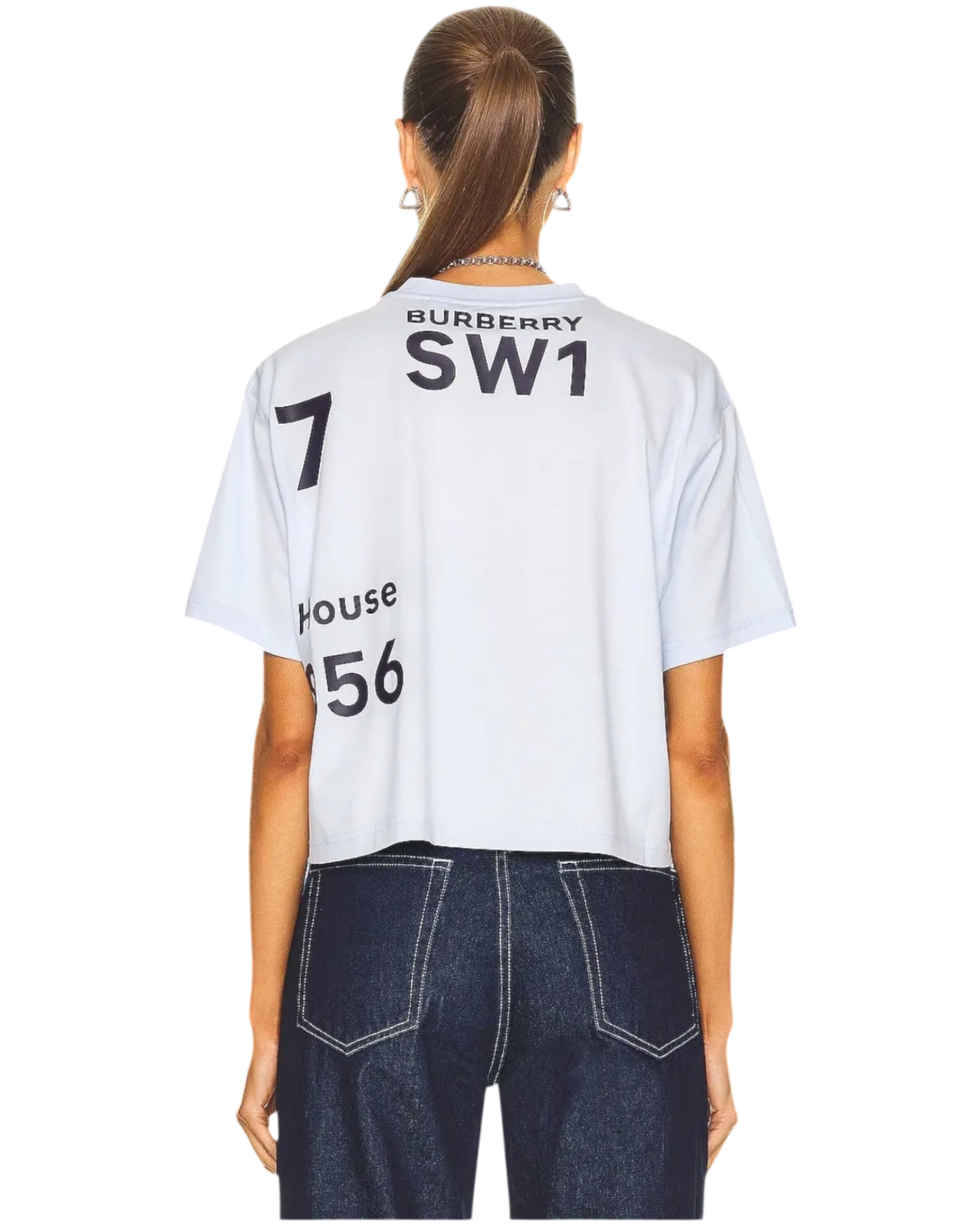 Burberry Horseferry Laney Light Blue Crop Top