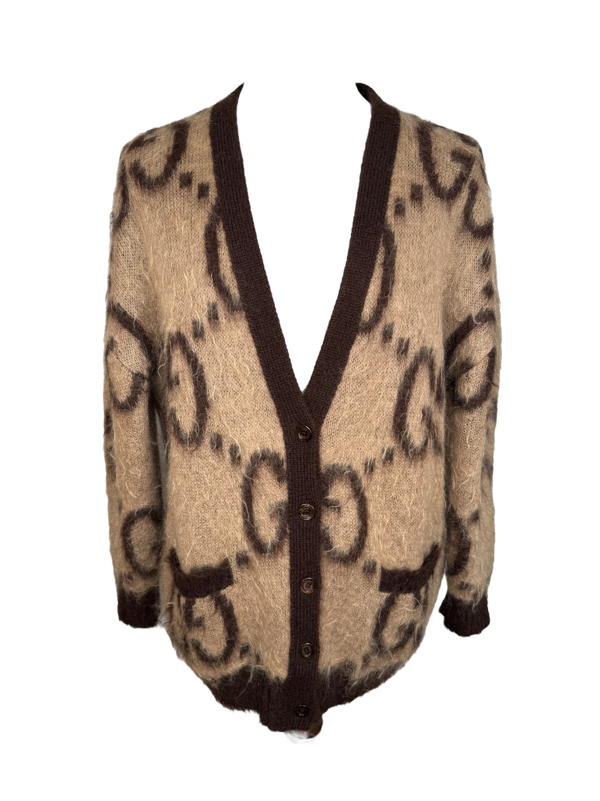 Gucci GG Reversible Mohair Wool Cardigan