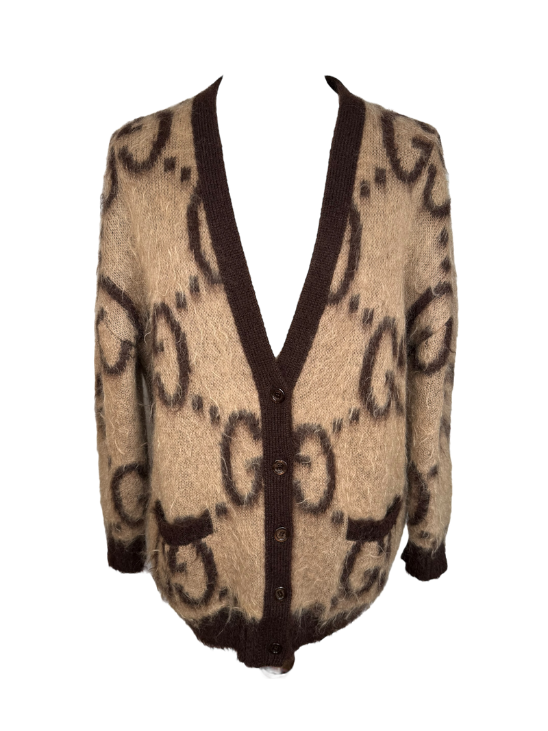 Gucci GG Reversible Mohair Wool Cardigan
