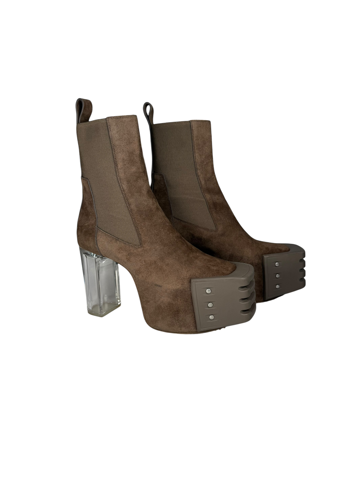 Rick Owens Grill Kiss Suede Heel Boots
