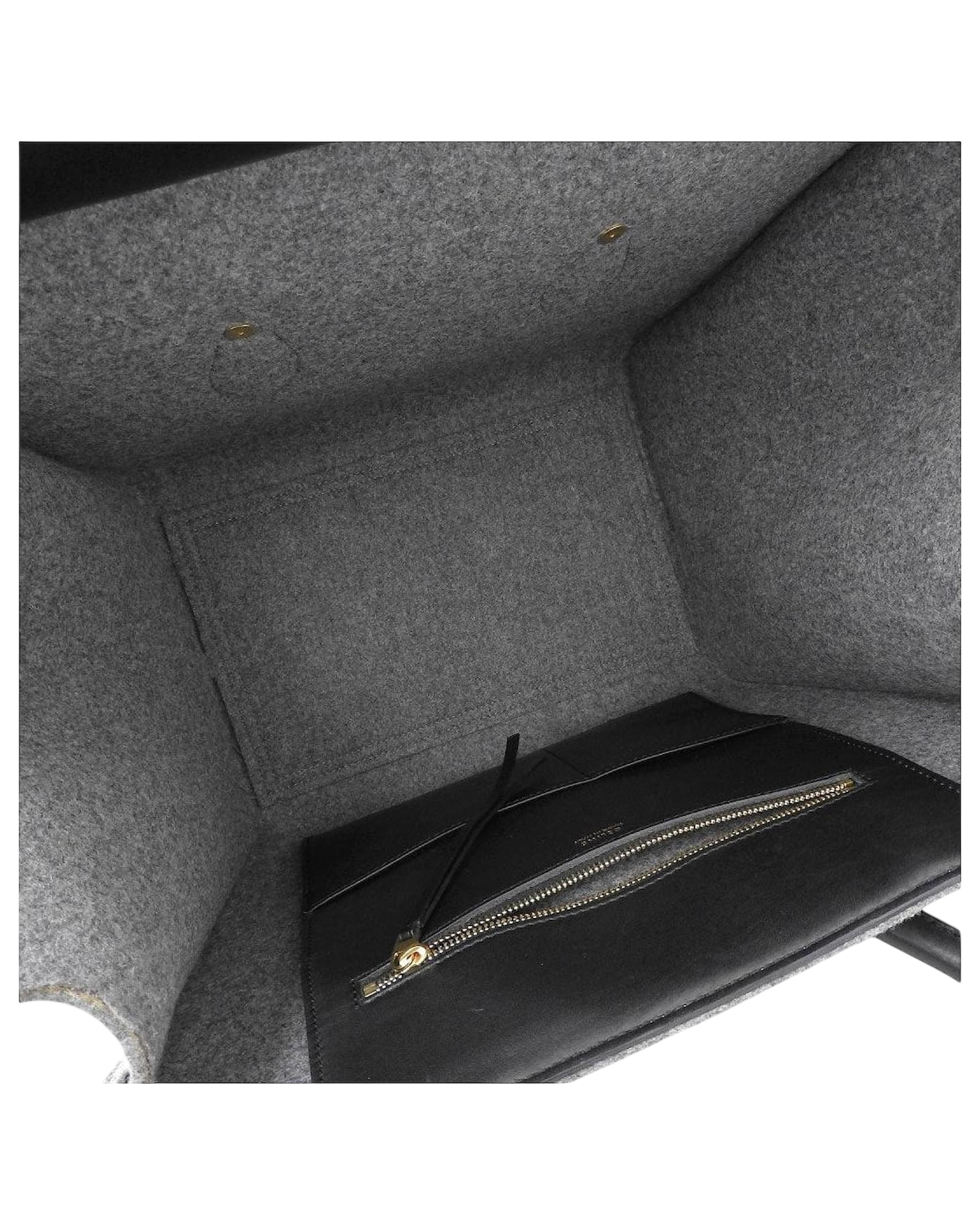 Celine Tie Bag in Felt & Calfskin Leather