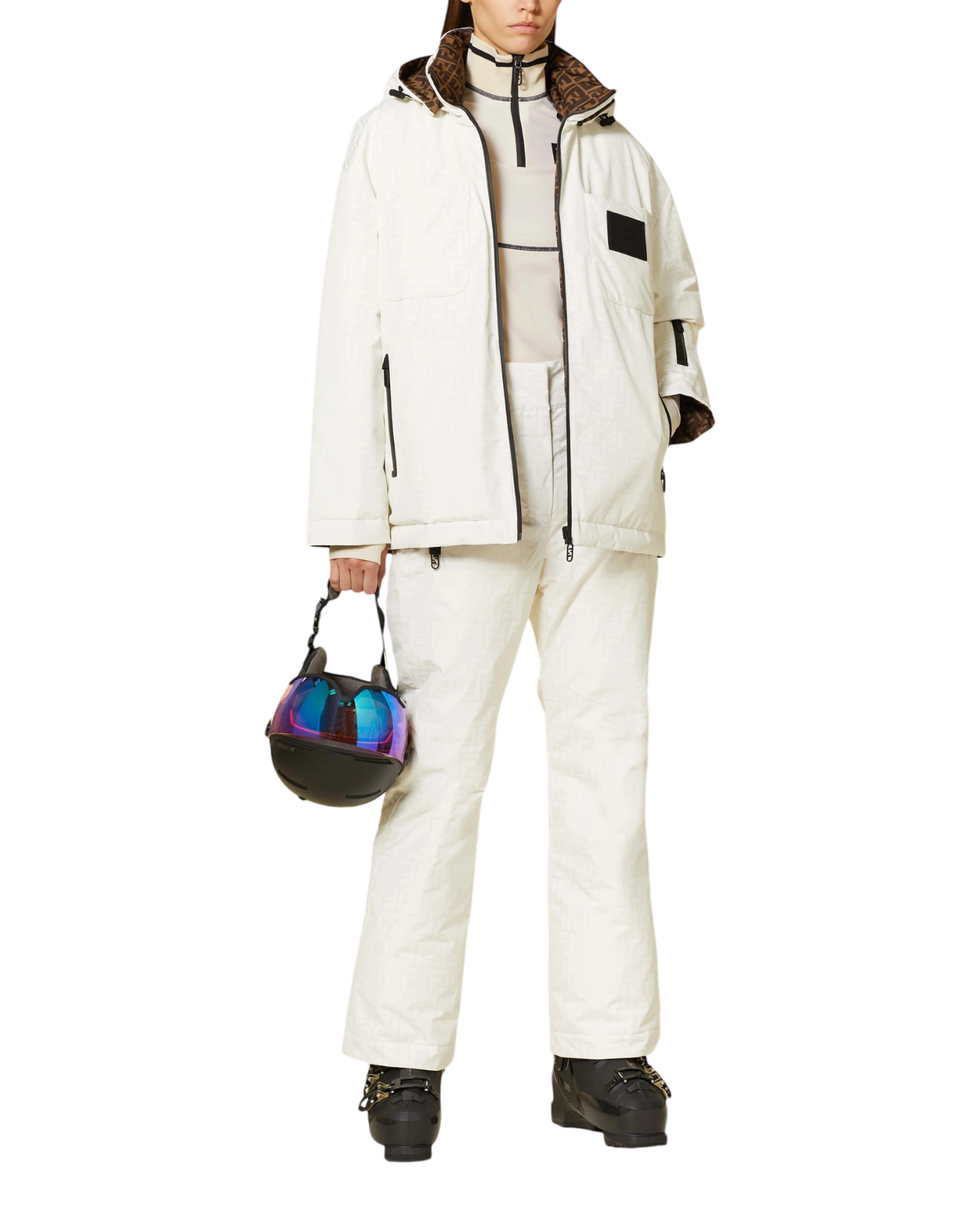 Fendi Reversible Ski Jacket in Ecru