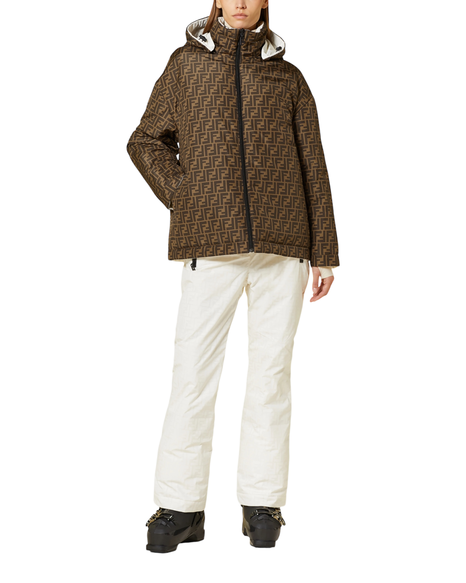 Fendi Reversible Ski Jacket in Ecru