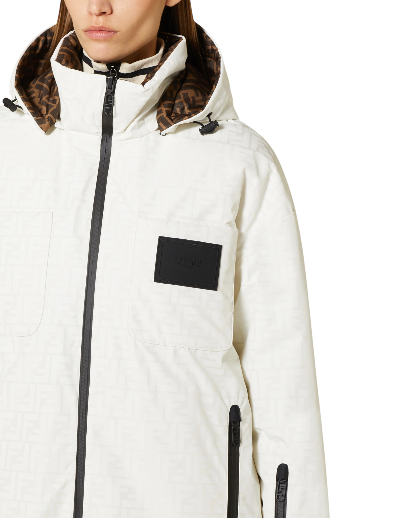 Fendi Reversible Ski Jacket in Ecru