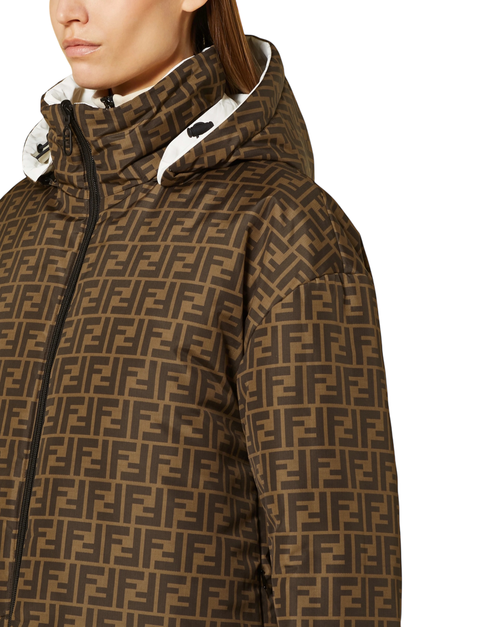 Fendi Reversible Ski Jacket in Ecru