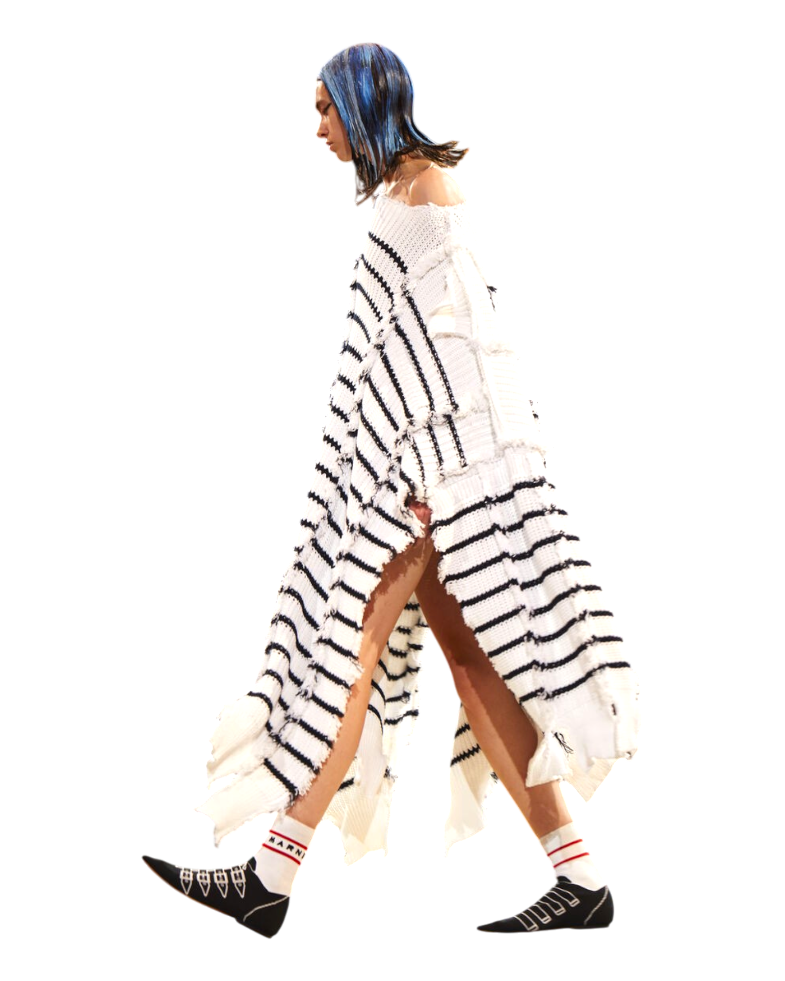 Marni Striped Knitted Cape