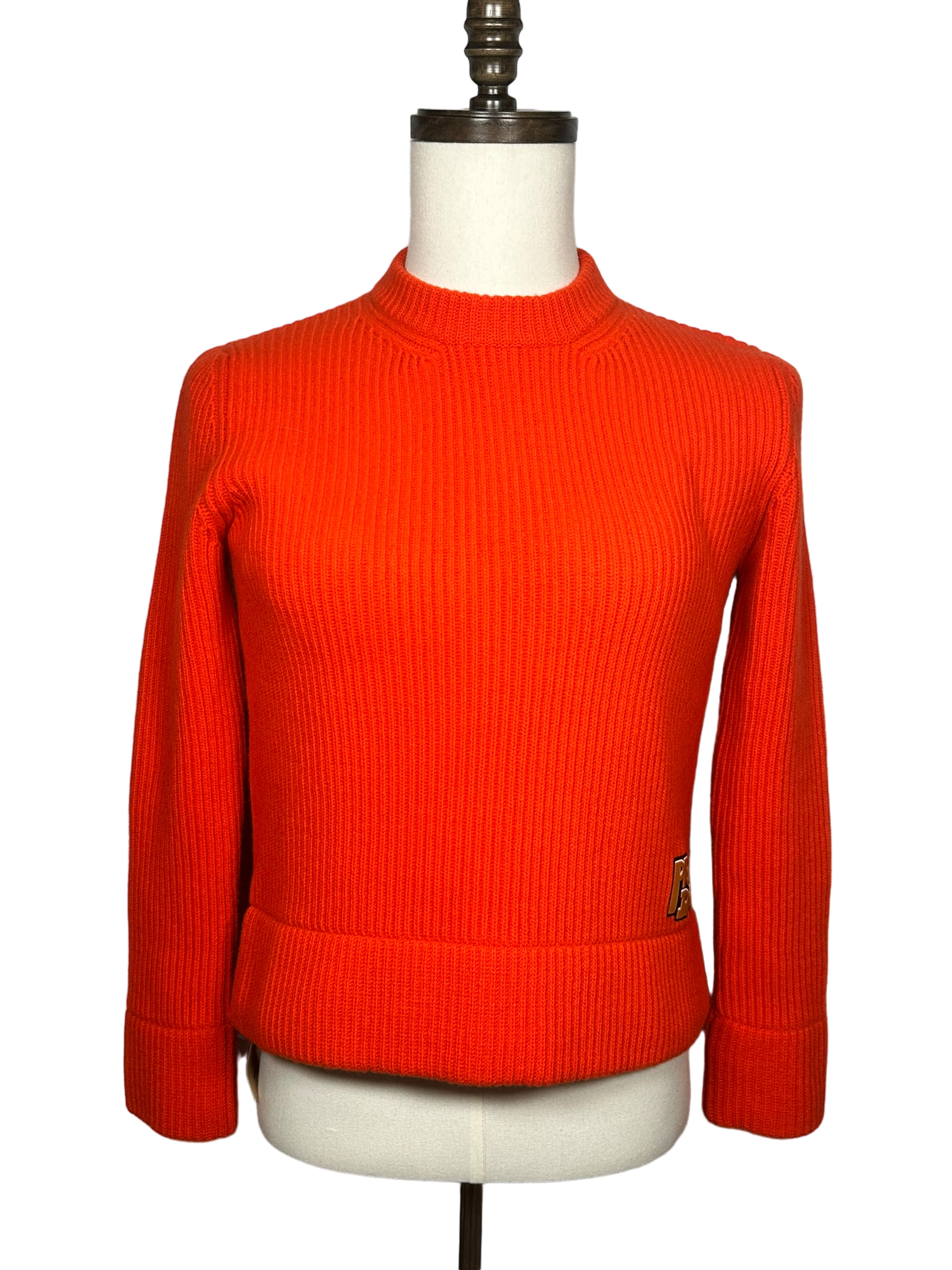 Prada Appliquéd Ribbed Wool & Cashmere Sweater