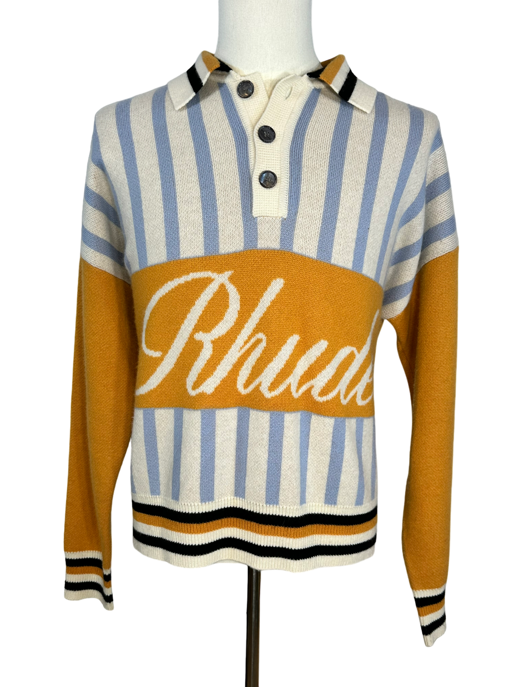 Rhude Amber Knit Rugby Polo Shirt