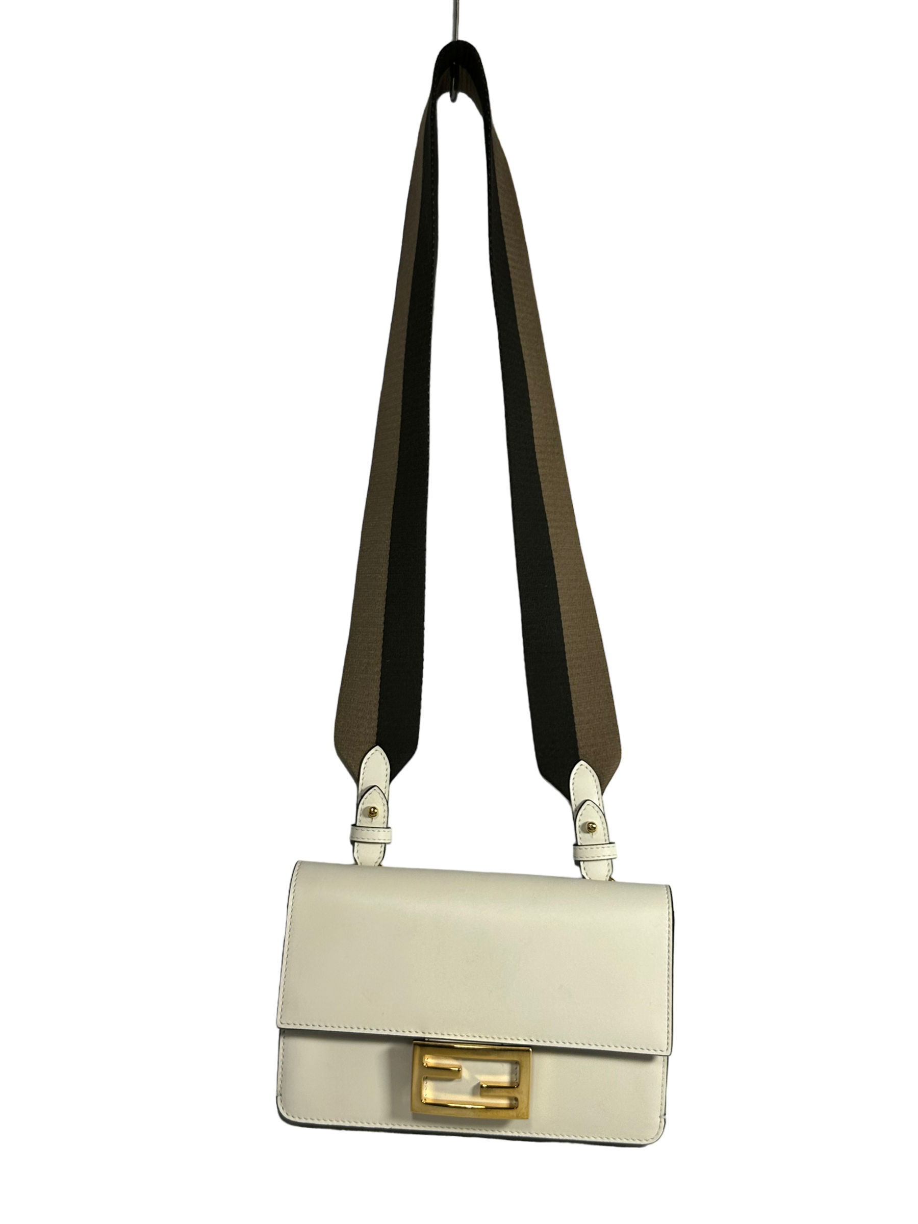 Fendi Flat Baguette in Cream Leather