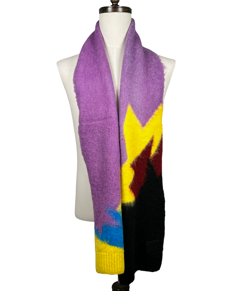 Loewe Multicolored Intarsia Pattern Scarf
